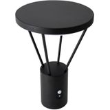 Lucande LED sokkellamp Elario, 44 cm, zwart, sensor