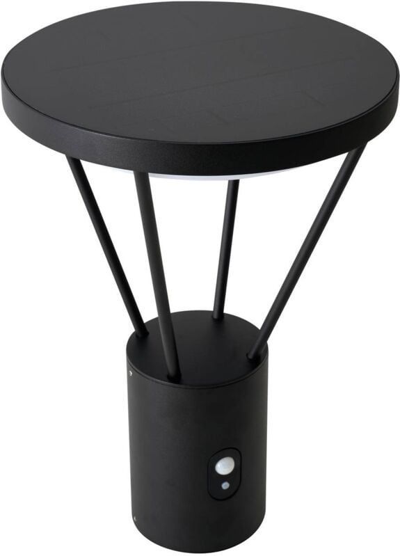 Lucande LED sokkellamp Elario, 44 cm, zwart, sensor