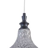 Lindby hanglamp Drakar, 3-lamps, grijs, glas, Ø 19,5 cm