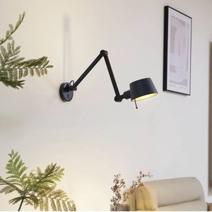 Lucande - Silka - Wandlamp - Zwart - Dimbaar - Modern - Metaal