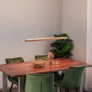 Quitani hanglamp Kiera, eiken/nikkel, 98 cm