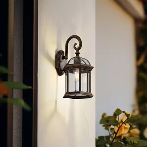 Lindby LED Buitenwandlamp Lenore – Beige, Modern Design, Waterdicht IP44, Inclusief LED Lichtbron, Ideaal Voor Terras & Tuin