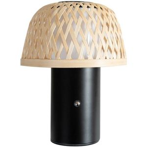 Lindby LED tafellamp Nifelia, bamboe, CCT, dimbaar