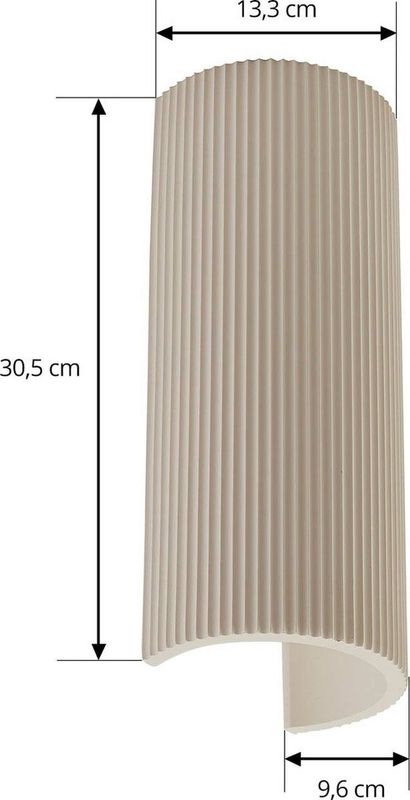 Lindby - Colja - Wandlamp - Crème / Amber - Dimbaar - Gips / Klei