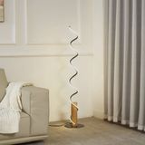 Lindby - Spiraali - Vloerlamp - Grijs - Hout - Hoogte 133 cm