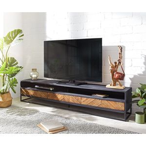 TV-meubel Famke mango teak 200 cm 2 vakken 3 laden Lowboard