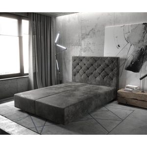 Boxspringgestell Dream-Great 140x200 cm Mikrofaser Anthrazit Vintage