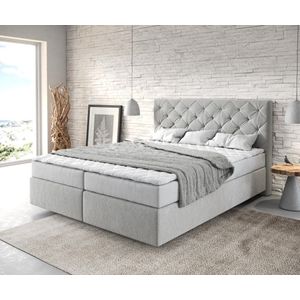 Boxspringbed Dream-Great microvezel zilvergrijs 160x200 met matras en topper