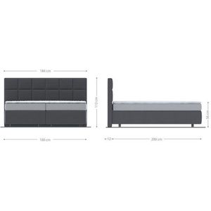 Boxspringbed Dream-Fine microvezel beige 180x200 met matras en topper