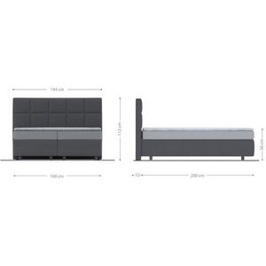 Boxspringbed Dream-Fine microvezel beige 140x200 met matras en topper