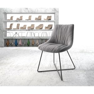 Gestoffeerde-stoel Elda-Flex X-frame zwart structuurstof lichtgrijs