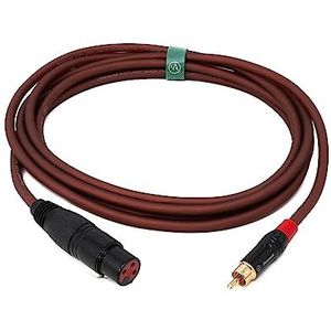 System-S Cinch RCA kabel 3 m stekker naar XLR 3-polige vrouwelijke adapter in rood