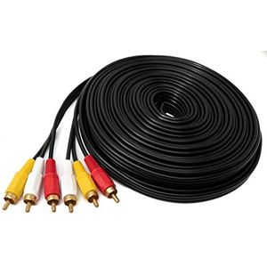 SYSTEM-S RCA-kabel (3 RCA-stekkers naar Stereo Composiet AV-stekker, 15 m)