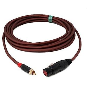 System-S Cinch RCA kabel 5m stekker naar XLR 3-polige vrouwelijke adapter in rood