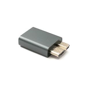 System-S USB 3.0 Adapter Micro B Mannelijk naar 3.1 C Vrouwelijke Kabel 5 Gbit/s 100W in Grijs