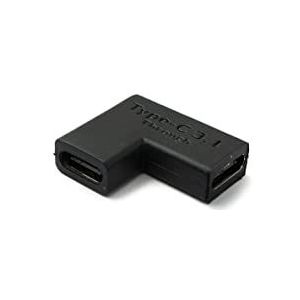 System-S USB 3.1 Type C bus naar bus adapter hoekkabel in zwart