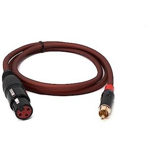 System-S Cinch RCA kabel 100 cm stekker naar XLR 3-polige vrouwelijke adapter in rood