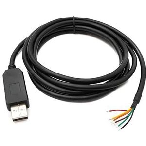 System-S USB 2.0 kabel 180 cm type A naar RS485 6 Pin Pigtail draadadapter in zwart