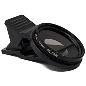 SYSTEM-S CPL filter 37 mm lens met clip voor smartphones in zwart