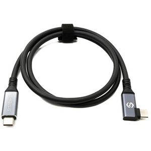System-S USB4-kabel 80 cm type C stekker naar haakse stekker 40 Gbit/s 240 W USB 4.0
