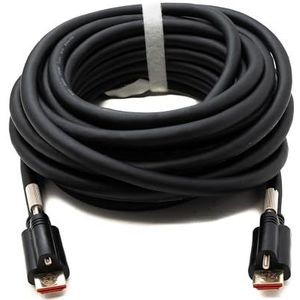 System-S HDMI 2.0 Kabel 8 m Typ A Stecker zu Stecker Adapter anschraubbar in Schwarz