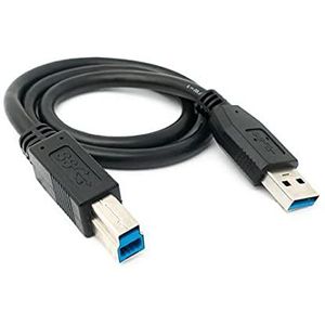 SYSTEM-S USB 3.0-kabel (50 cm, type B-stekker naar A-stekker), zwart