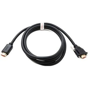 System-S HDMI 2.0 kabel 200 cm type A male naar stekker adapter schroefbaar in zwart