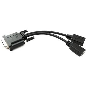 System-S DMS 59 Y-kabel 20 cm 59 pin stekker naar 2X HDMI 1.4 standaard bus verguld 2K 30 Hz Full HD 144 Hz