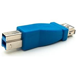 SYSTEM-S Adapter USB 3.0 type B stekker naar type A-aansluiting, blauwe kabel