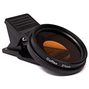 SYSTEM-S Kleurfilter bruin 37 mm lens kleur met clip voor smartphones in zwart