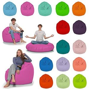 HomeIdeal - Zitzak 2-in-1 functies vloerkussen voor volwassenen en kinderen - gaming of ontspannen - binnen en buiten omdat het waterdicht is - met EPS-korrels, kleur: roze, maat: 110 cm (diameter)