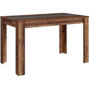 byLIVING Nori Eettafel/moderne keukentafel in oudhout-optiek/middenplaat in antraciet, houtmateriaal, bruin, 140 x 80, H 75 cm