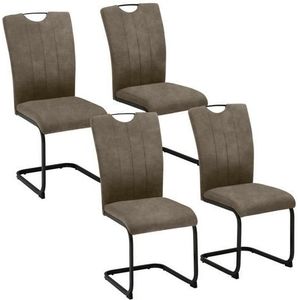 Home affaire Freischwinger "Napoli", (Set), 4 St., Luxus-Microfaser Vintage, Vintage-Mikrofaser Bezug, Belastbarkeit bis 130kg, im 2er oder 4er Set