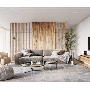 XXL-Bank Cubico fluweel zilvergrijs 290 x 120 Big-Sofa