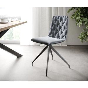 Set-van-4-gestoffeerde-stoel Trado-Adesso grijs fluweel kruisframe