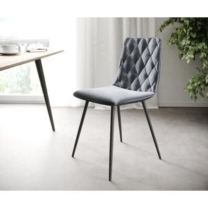 Set-van-4-gestoffeerde-stoel Trado-Adesso grijs fluweel 4-poot
