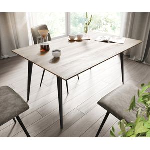 Eettafel Adesso eiken look 140x90 zwitserse rand 4-poot zwart