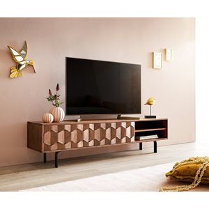 Tv-meubel Fevo acacia bruin 160 cm 2 deuren L-pootjes lowboard