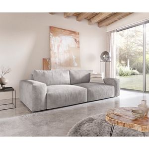 Big-sofa Lanzo XL Koord zilvergrijs 270x130 cm