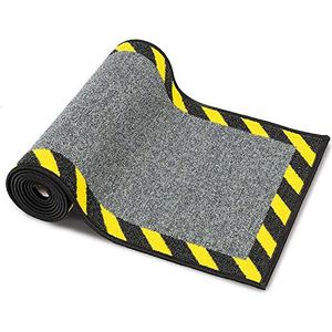 etm Kabelmanagement, beschermmat met waarschuwingsrand voor binnen, veiligheidsmat voor kantoor en magazijn, kabelbeschermingsmat met antislip achterkant, wasbaar, kabelbrug zwart-geel (40 x 120 cm)