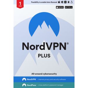 NordVPN Plus - 1 Jaar - 10 Apparaten - Met NordPass - Antivirus