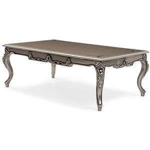 Casa Padrino luxe barokke salontafel zilver - Handgemaakte massief houten woonkamertafel in barokstijl - Barok meubilair - Luxe meubels in barokstijl - Barok meubilair