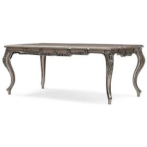 Casa Padrino luxe barokke eettafel zilver - Rechthoekige barokke keukentafel - Luxe barokke eetkamermeubels - Barok eetkamermeubilair