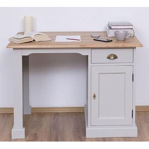 Casa Padrino landelijke stijl bureau grijs/naturel 110 x 70 x H. 78 cm - Massief houten secretaresse in landelijke stijl - Kantoormeubilair - Massief houten meubels - Landelijke stijl meubels