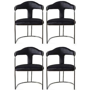 Casa Padrino luxe Art Deco eetkamerstoel set van 4 met armleuningen zwart/brons 60 x 58 x H. 92 cm - Eetkamermeubels - Restaurantmeubilair - Art Deco meubels - Luxe meubels