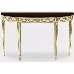 Casa Padrino luxe barokke console wit/goud/donkerbruin - Handgemaakte massief houten consoletafel - Luxe woonkamermeubels in barokke stijl - Barok meubilair - Barok meubilair - Barok meubilair