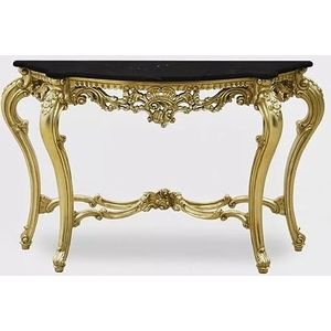 Casa Padrino luxe barokke console goud/zwart - Handgemaakte massief houten consoletafel met marmeren blad - Luxe woonkamermeubels in barokke stijl - Barok meubilair - Barok meubilair - Barok meubilair