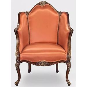 Casa Padrino luxe barokke fauteuil oranje/donkerbruin/brons - Prachtige woonkamer fauteuil in barokke stijl - Barok woonkamermeubilair - Noble & Magnificent