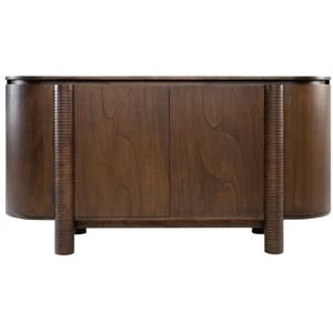 Casa Padrino luxe dressoir donkerbruin 160 x 49,5 x H. 82 cm - Massief houten kast met 4 deuren - Massief houten meubelen - Luxe meubels