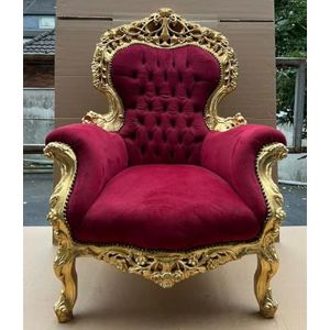 Casa Padrino baroque living room armchair bordeaux red/gold - Handmade antique style living room armchair - Magnificent baroque living room furniture